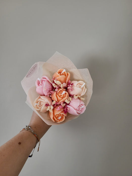Bouquet bougies 7 tulipes