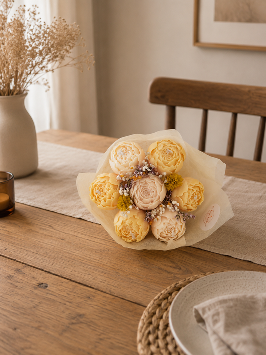 Bouquet de pivoines en bougies - vendredi