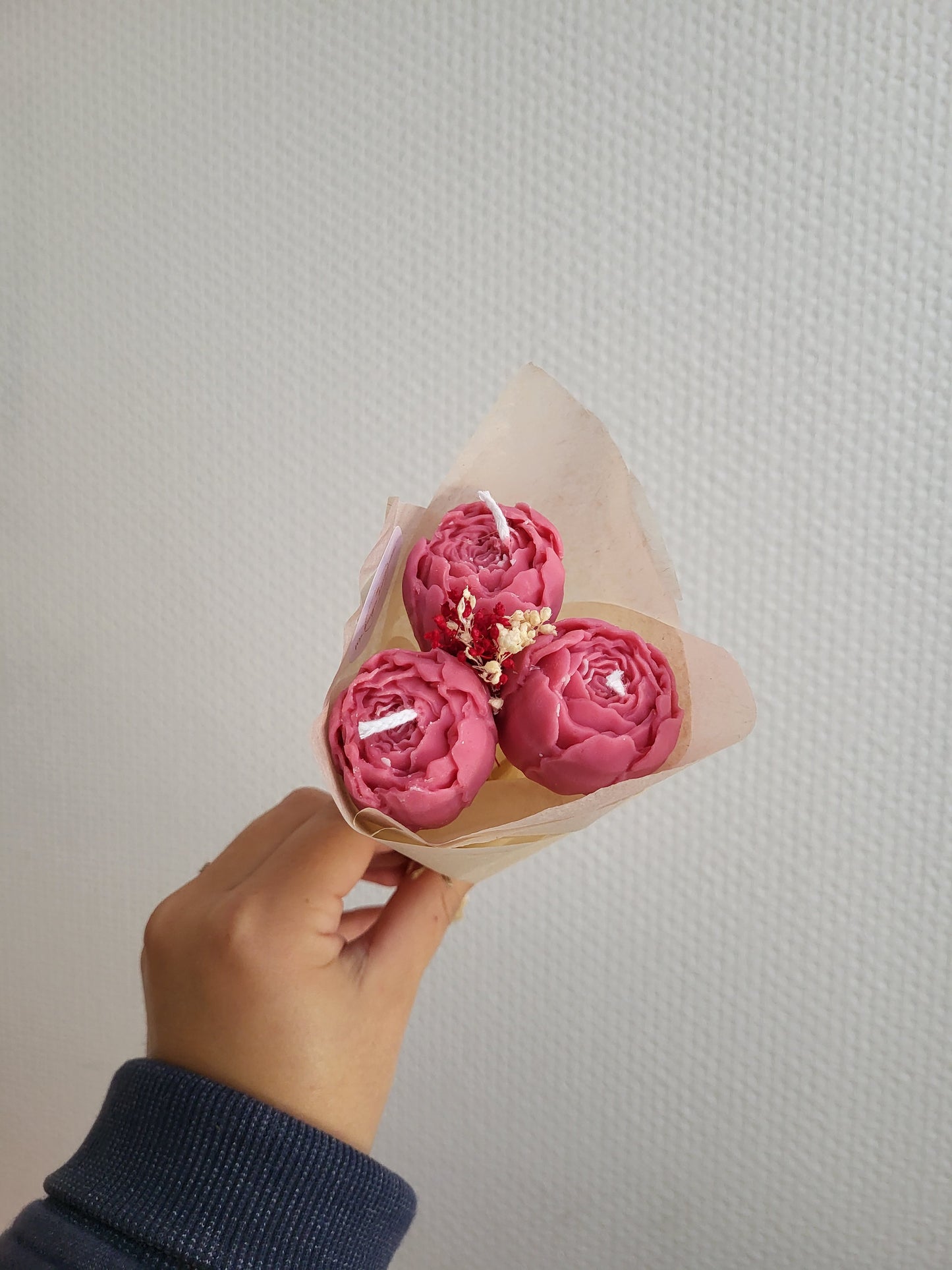 Bougie décorative - Bouquet de pivoines
