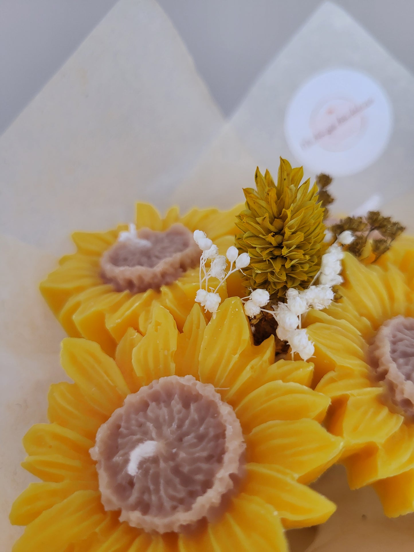 Bouquet de 4 tournesols en bougies