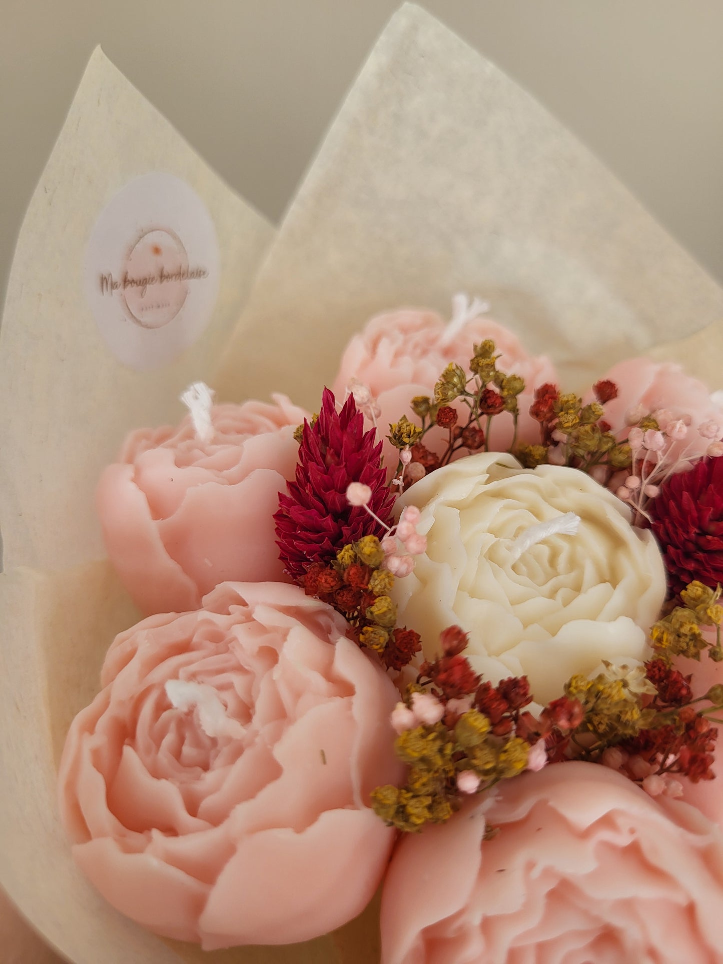 Bouquet de pivoines en bougies - samedi