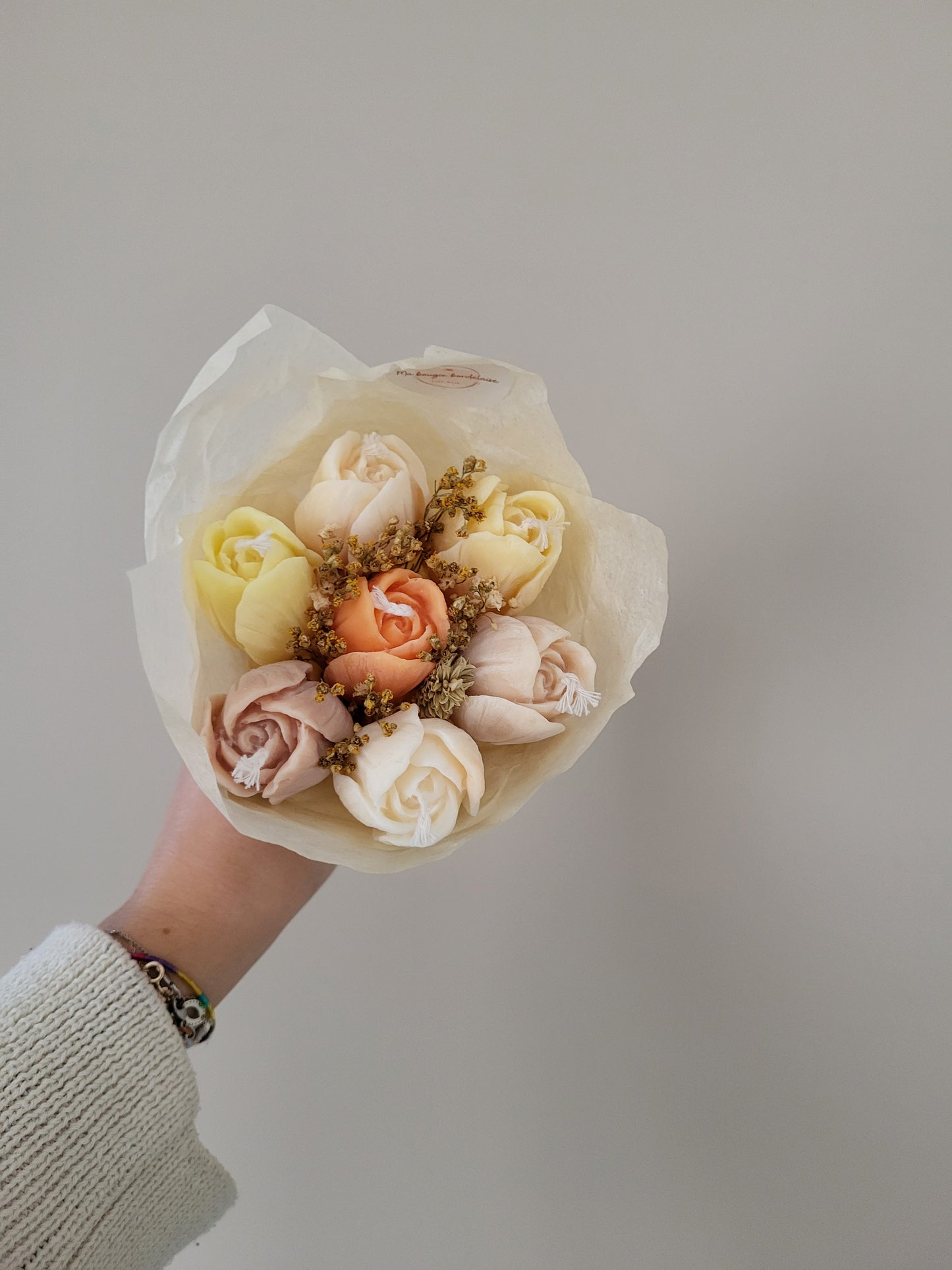 Bouquet de 7 tulipes en bougies - taille S (multicolore)