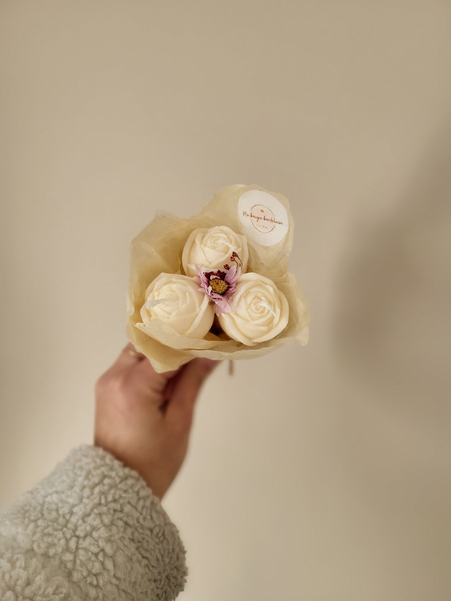 Bougie décorative - Bouquet de roses