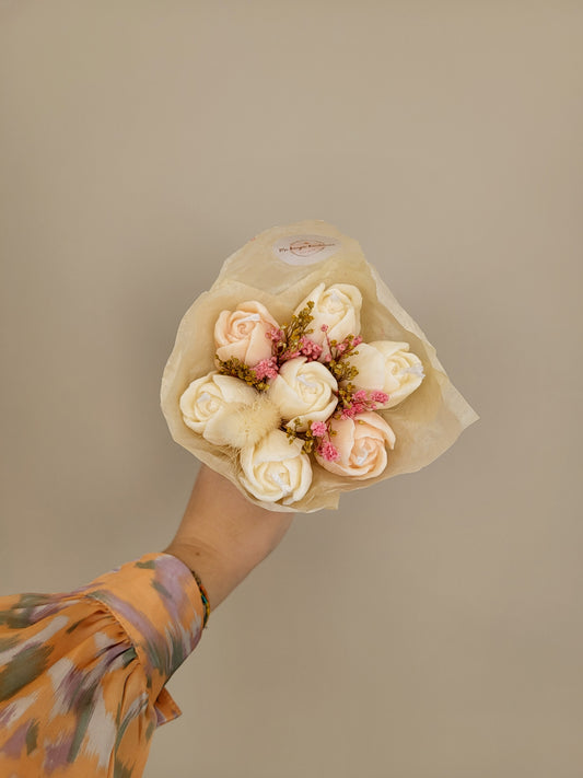 Bouquet de 7 tulipes en bougies - taille S (pastel)