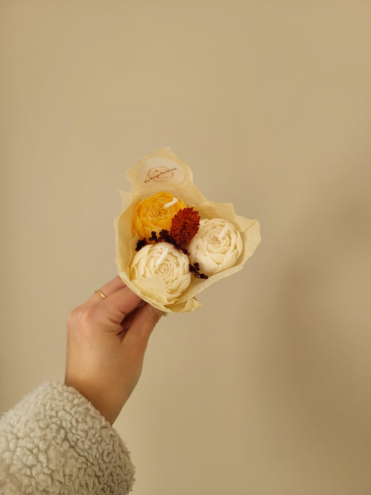 Bouquet de pivoines en bougie fait main